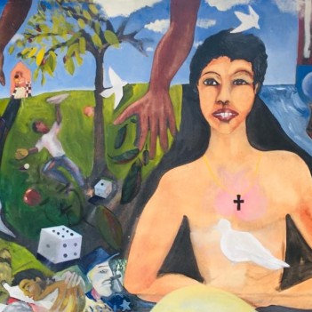 Ann Filemyr, College President on “Racial Justice” with painting by Onde Chymes
