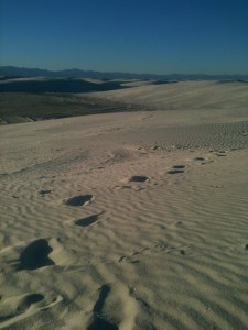 white sands walking